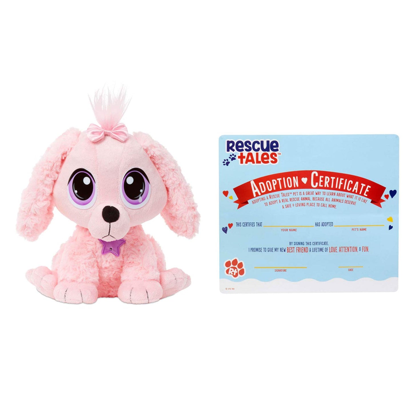 Rescue Tales Pink Poodle Plush Toy - Adoptable Pet with Doghouse / Little Tikes Value