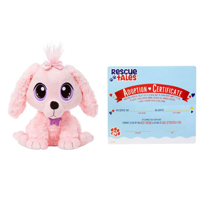 Rescue Tales Pink Poodle Plush Toy - Adoptable Pet with Doghouse / Little Tikes Value