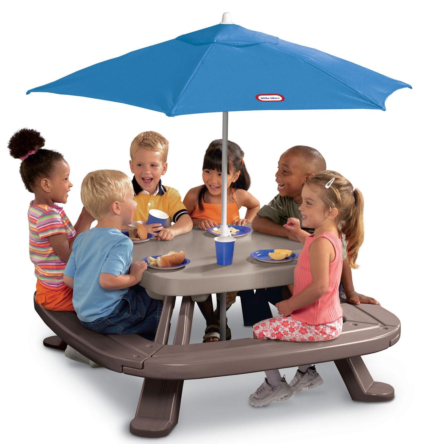 Fold 'n Store Picnic Table with Market Umbrella / Little Tikes Quality