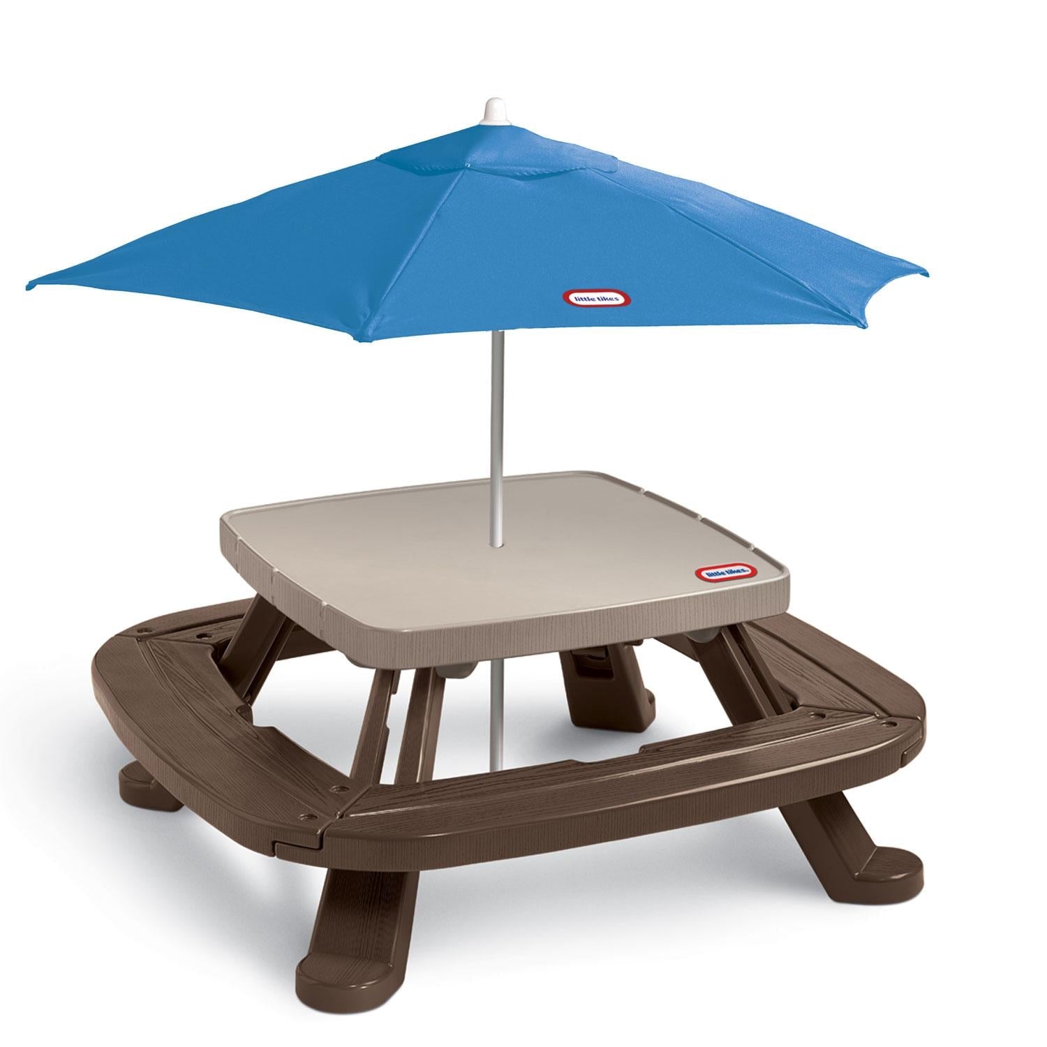 Fold 'n Store Picnic Table with Market Umbrella / Little Tikes Quality