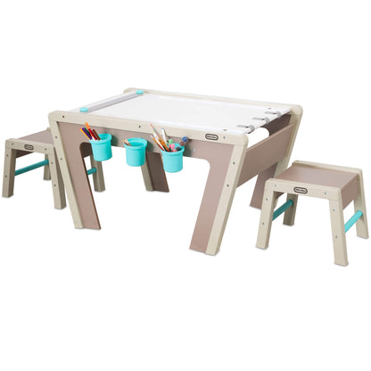 2-in-1 Easel and Art Table – Kids' Wooden Art Station / Little Tikes New