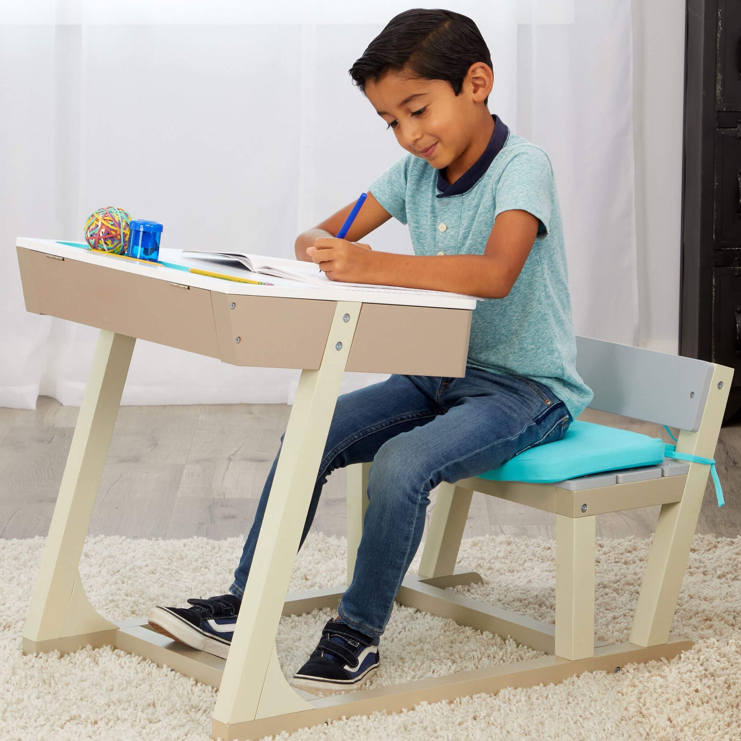 Great Ideas Desk - Kids Wood Desk / Little Tikes Featured