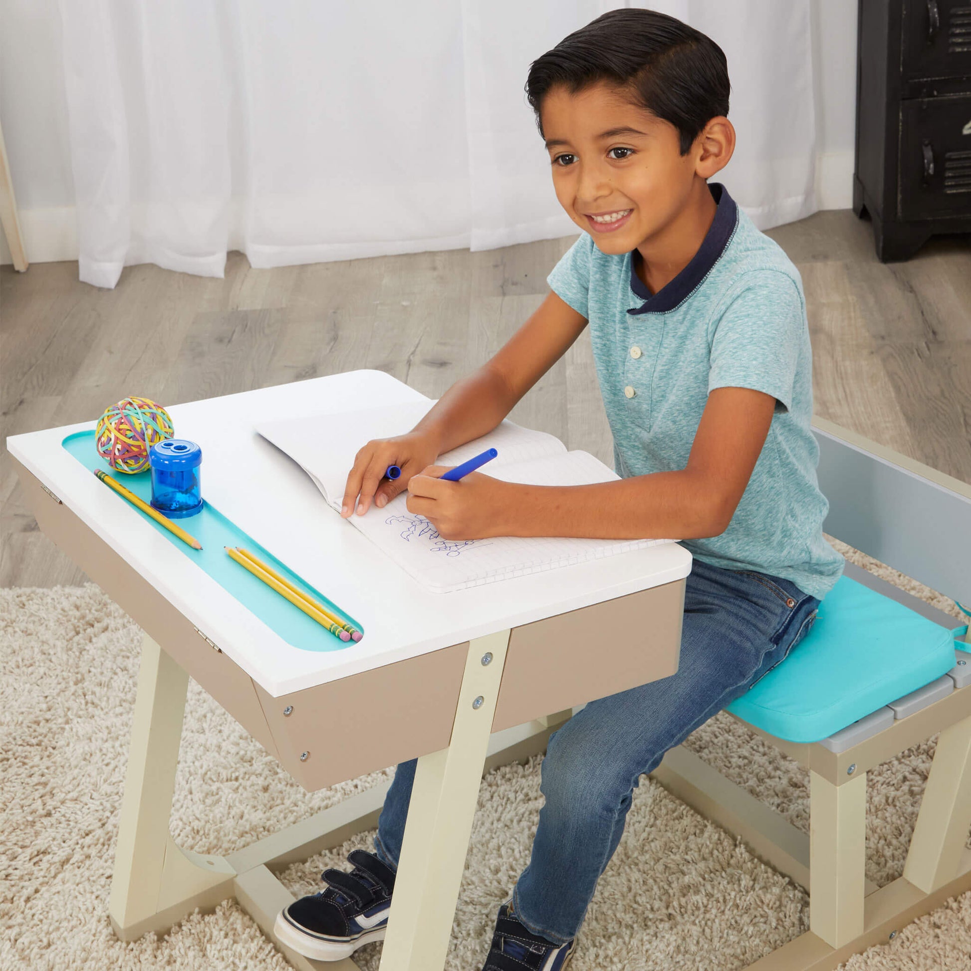 Great Ideas Desk - Kids Wood Desk / Little Tikes Featured